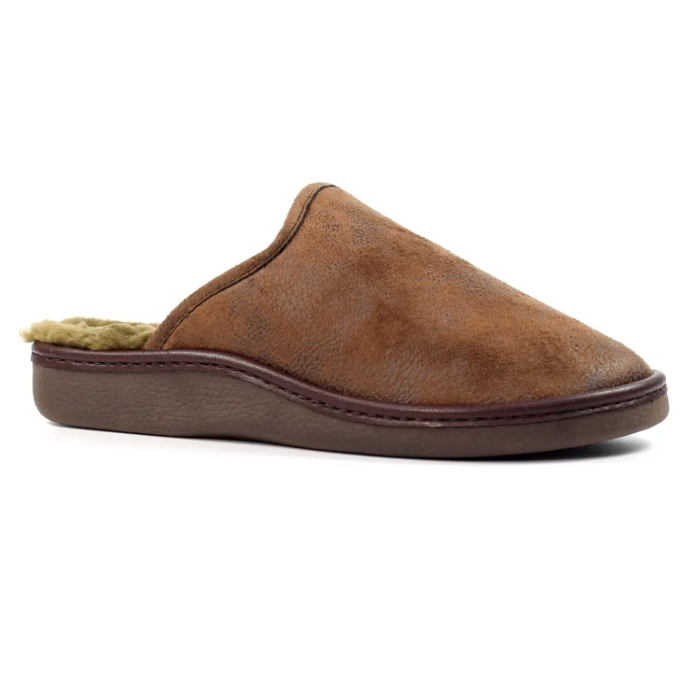 Womens Slippers | Mens Slippers-Lunar Shoes Glen II Brown Slipper