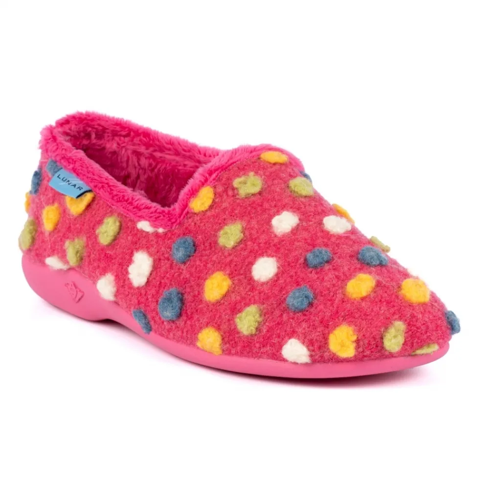 Pump-Lunar Shoes Helix Pink Polka Dot Slipper