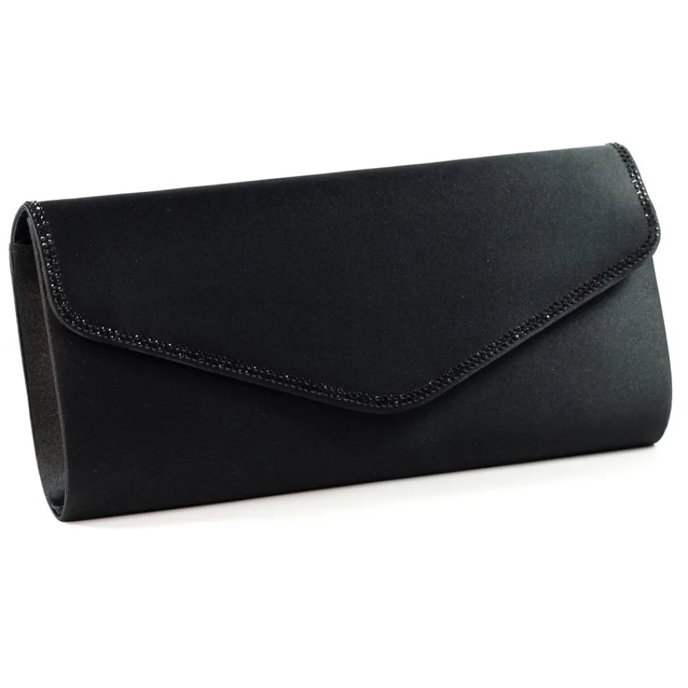 Shoes & Matching Bags | Clutch-Lunar Shoes Janelle Black Satin Bag