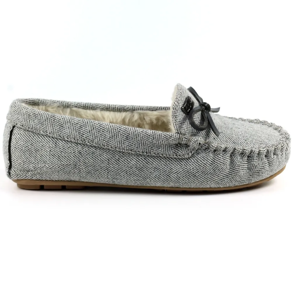 Womens Slippers | Moccasin-Lunar Shoes Jennings Grey Slipper