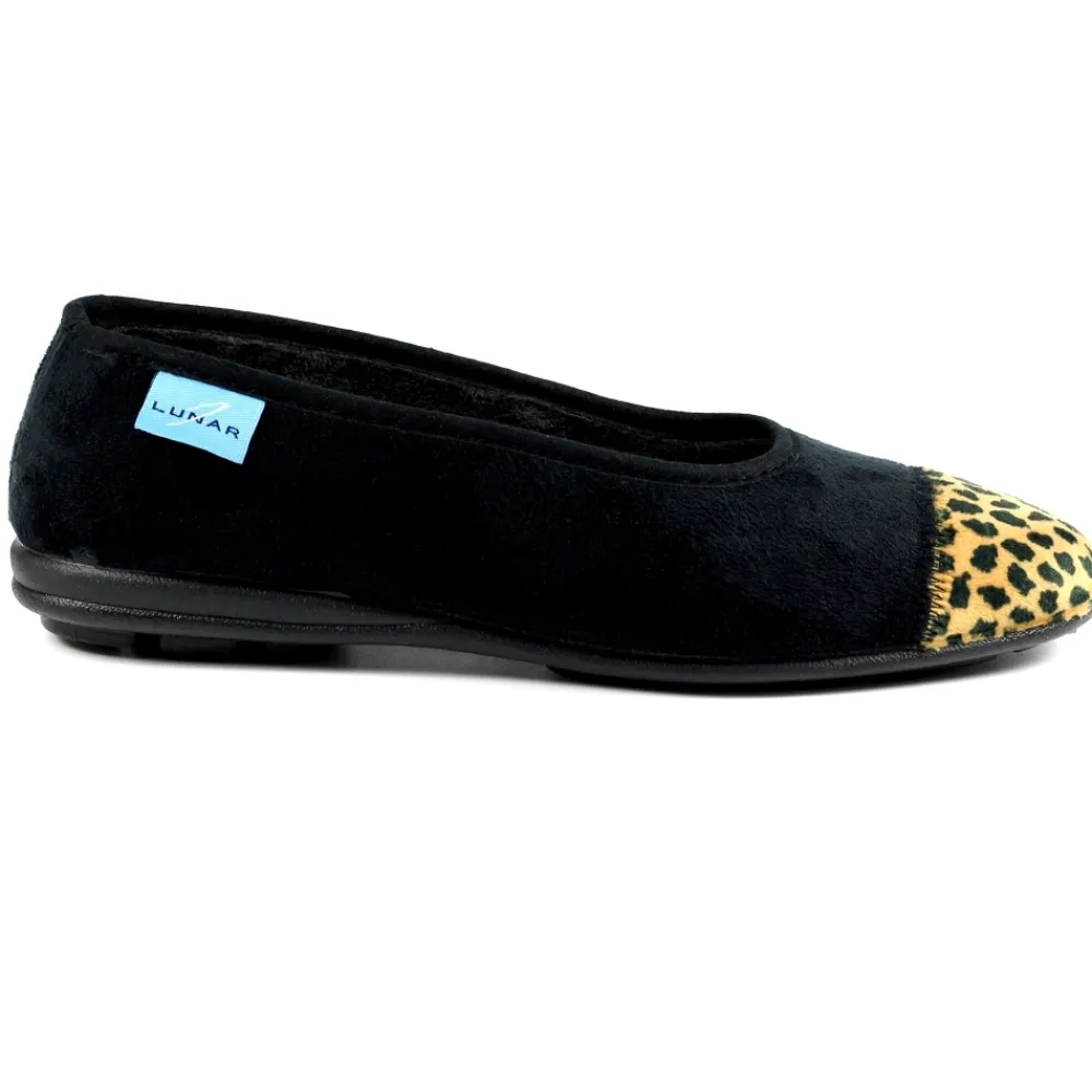 Pump | Slip-on-Lunar Shoes Jessie Black Leopard Pump Slipper