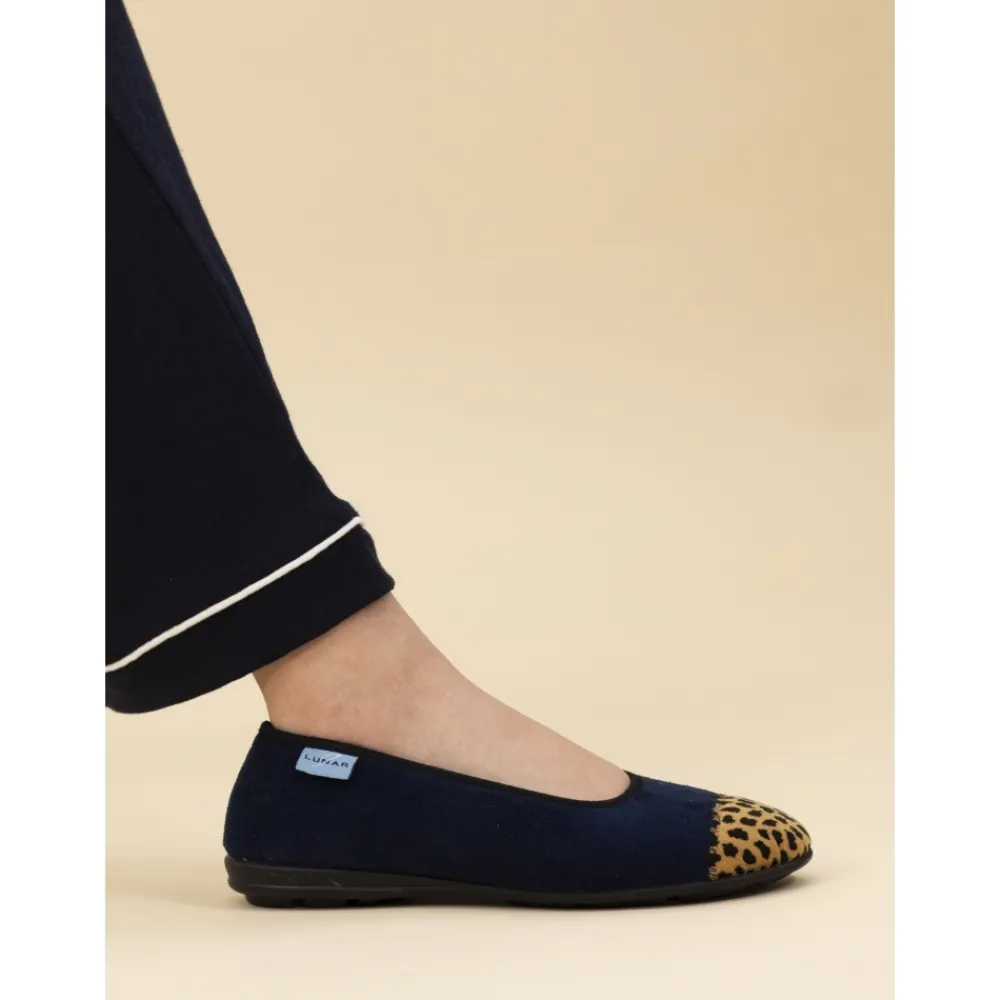 Pump | Slip-on-Lunar Shoes Jessie Blue Leopard Pump Slipper