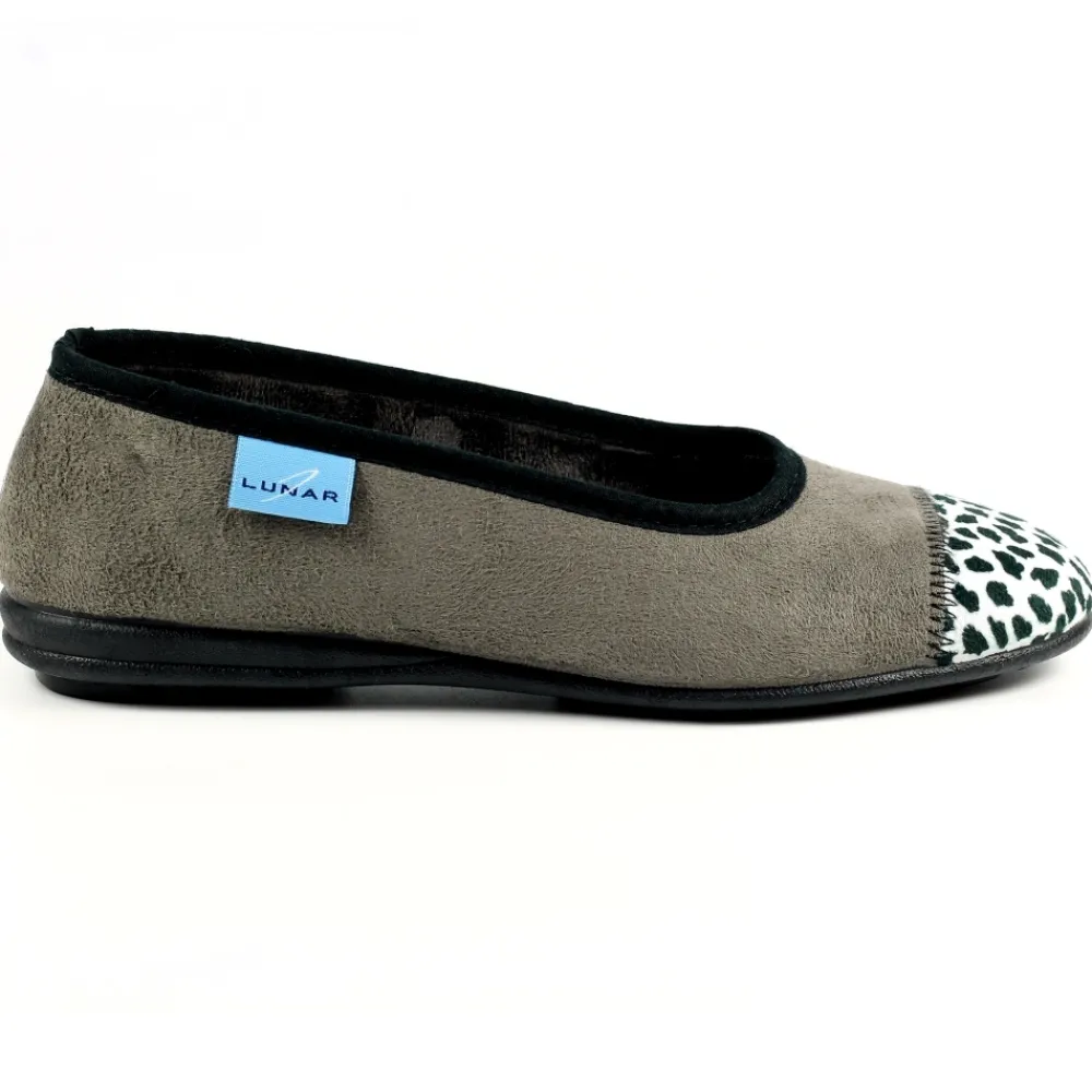 Pump | Slip-on-Lunar Shoes Jessie Grey Leopard Pump Slipper