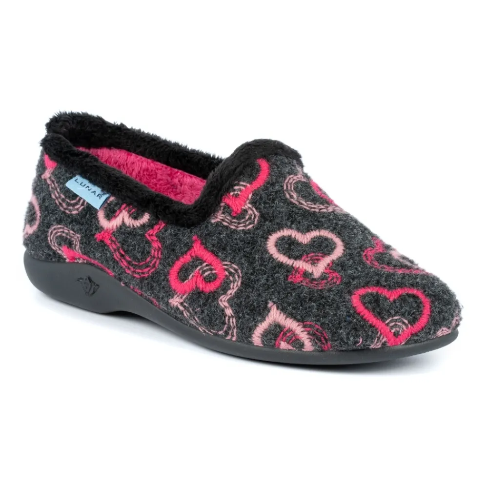 Pump-Lunar Shoes Jolly Black Heart Full Slipper