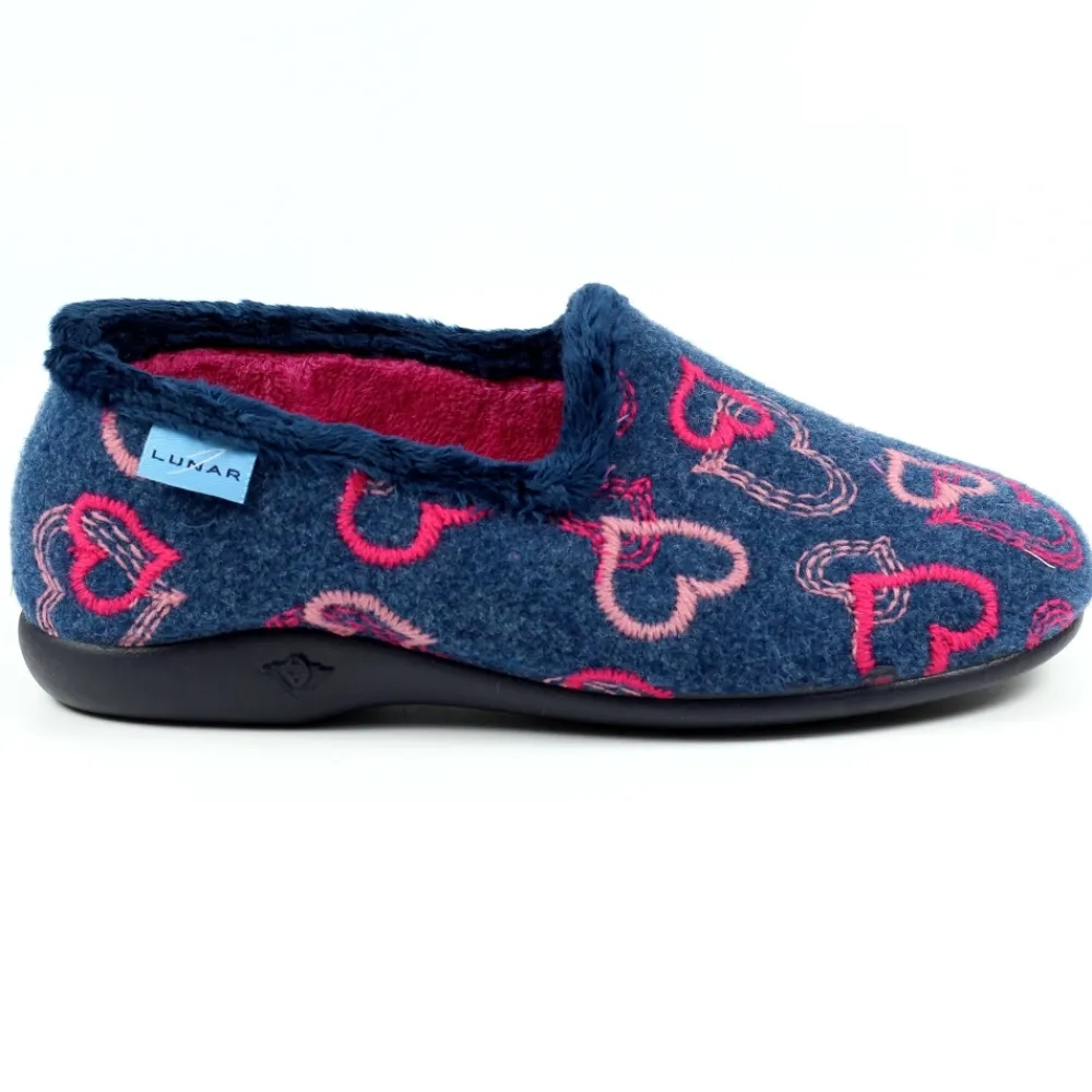 Slip-on-Lunar Shoes Jolly Blue Heart Full Slipper