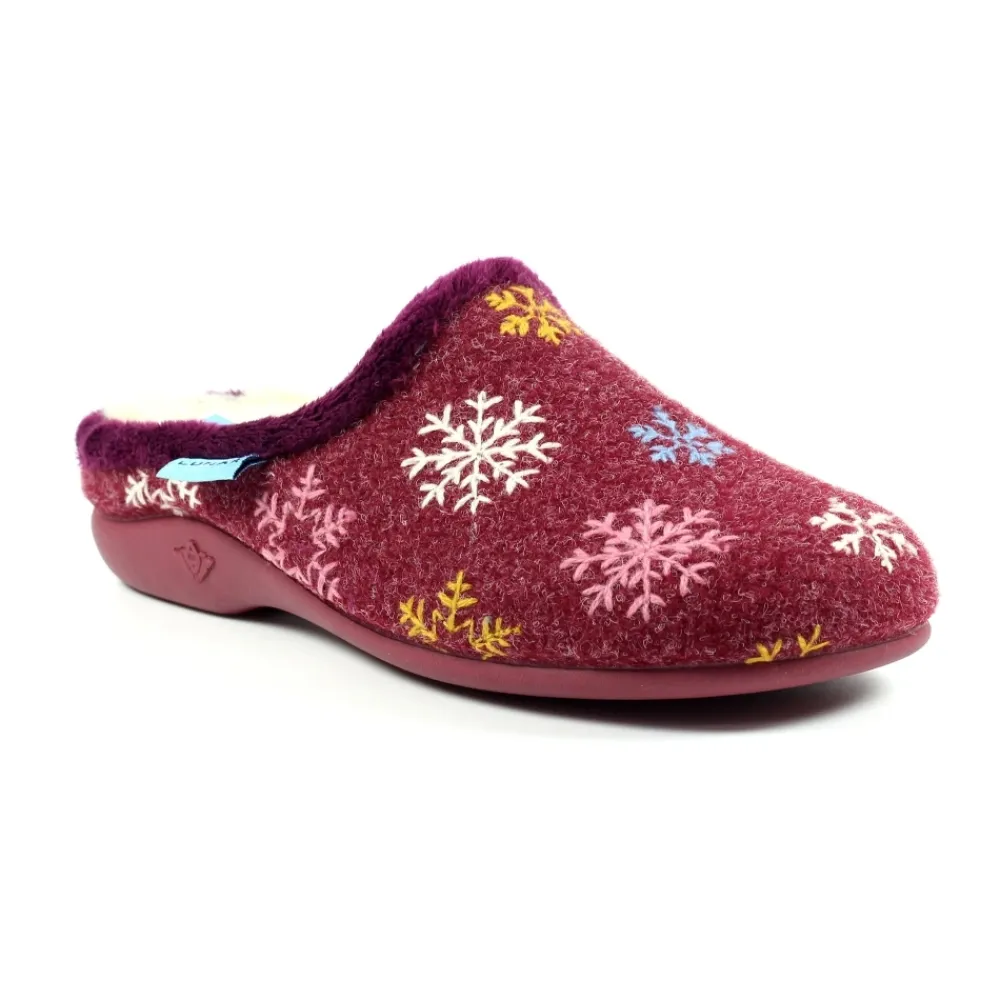 Slip-on | Mule-Lunar Shoes Juniper Burgundy Mule Slipper