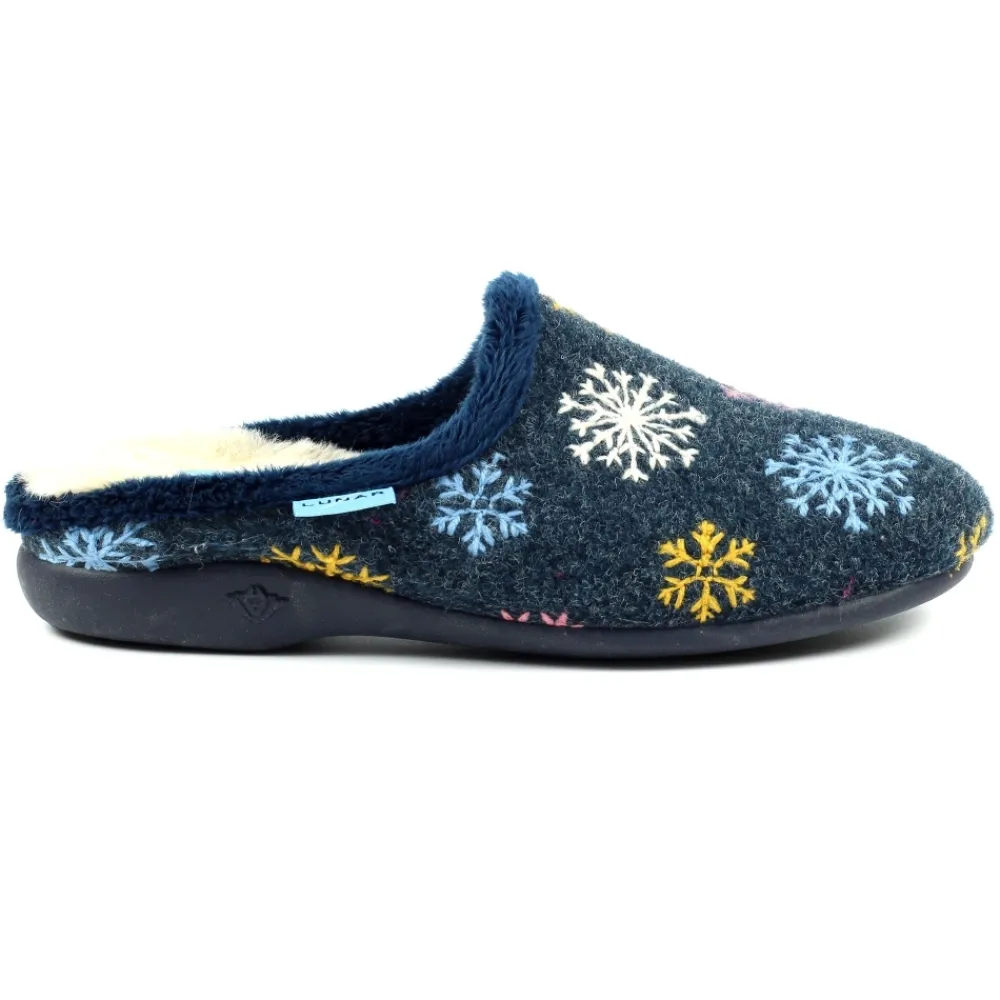 Slip-on | Mule-Lunar Shoes Juniper Navy Mule Slipper