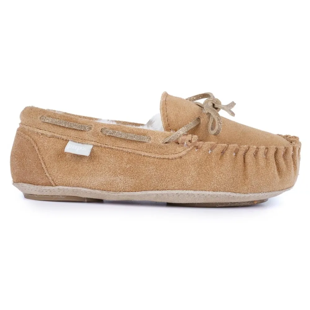 Womens Slippers | Moccasin-Lunar Shoes Kids Sadie Junior Suede Moccassin Slipper