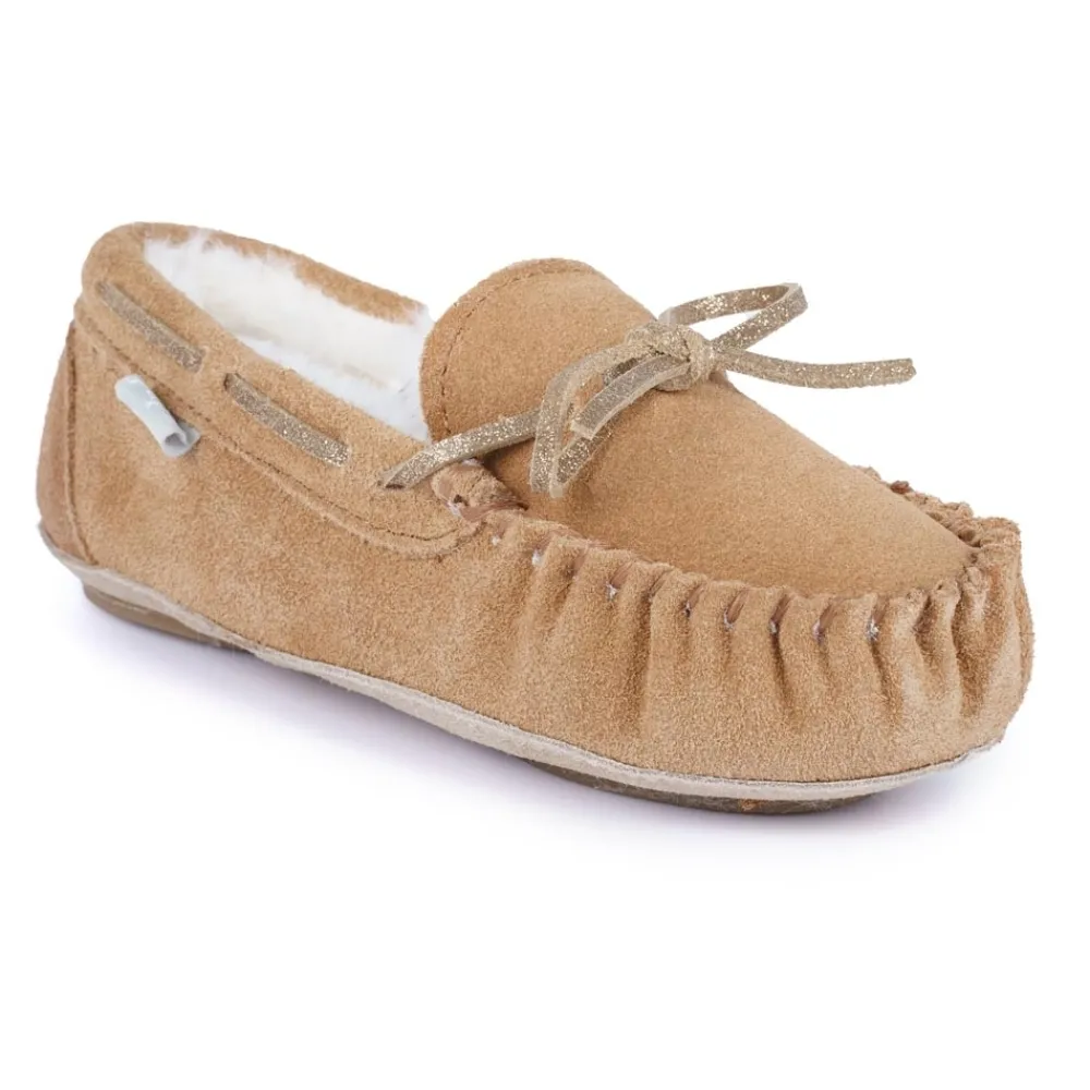 Womens Slippers | Moccasin-Lunar Shoes Kids Sadie Junior Suede Moccassin Slipper