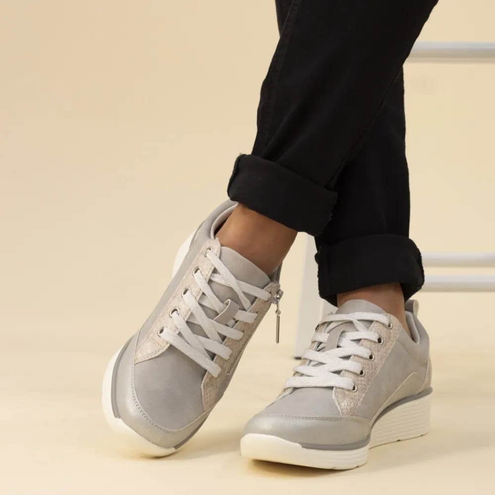 Trainers | Wedges-Lunar Shoes Kiley Silver Trainer