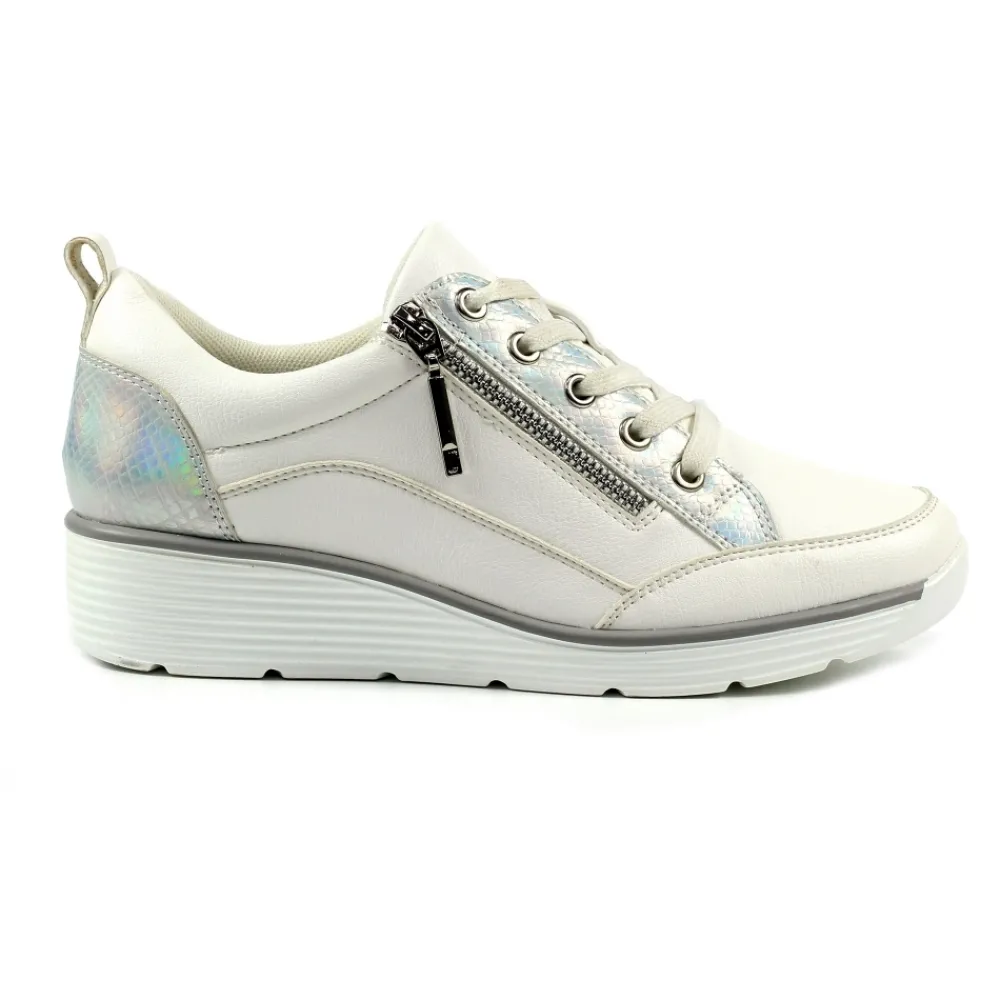 Trainers | Wedges-Lunar Shoes Kiley White Trainer