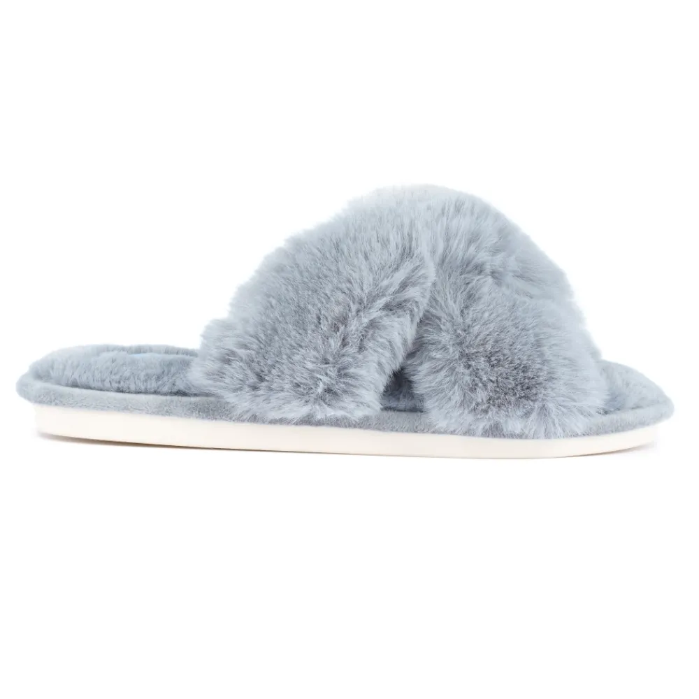 Slip-on-Lunar Shoes Leticia Dark Grey Crossover Slipper