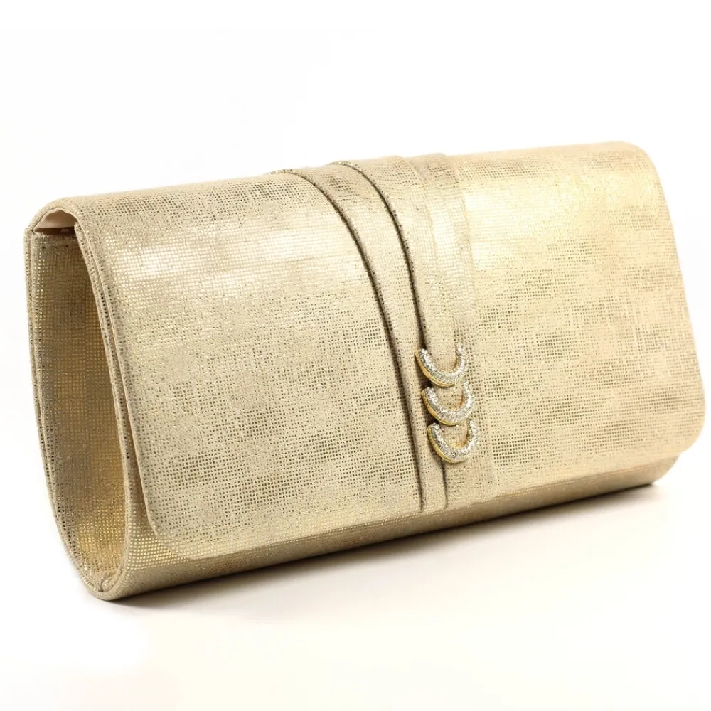 Shoes & Matching Bags | Clutch-Lunar Shoes Lyla Gold Satin Clutch Bag