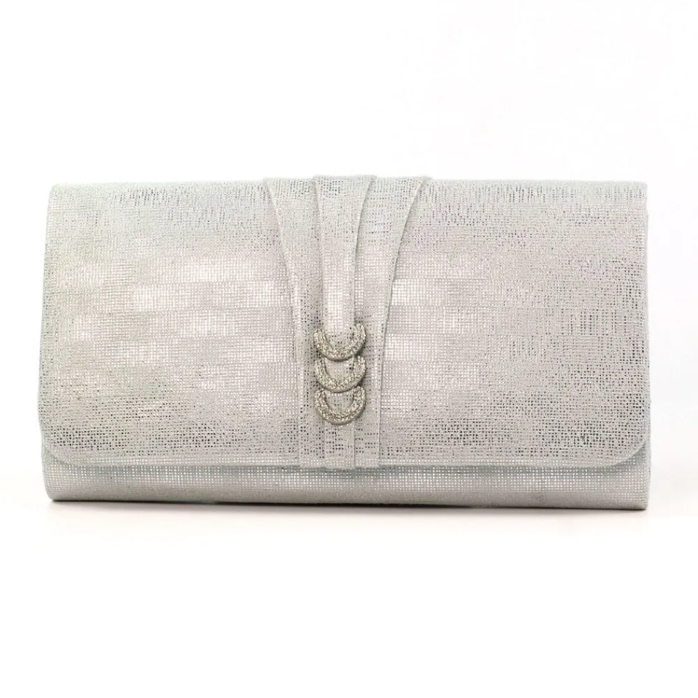 Shoes & Matching Bags | Clutch-Lunar Shoes Lyla Silver Satin Clutch Bag