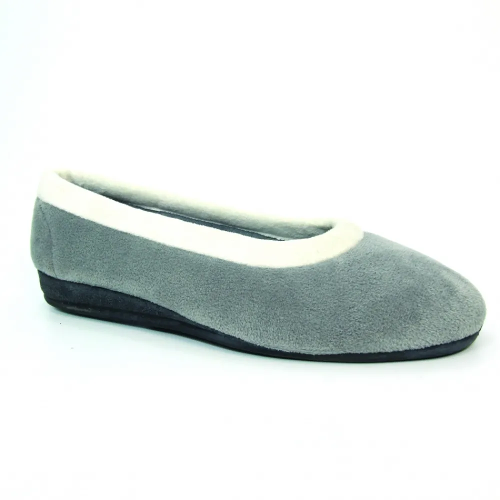 Pump-Lunar Shoes Mabel Grey Fleece Pump Slipper