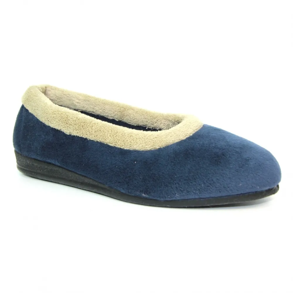 Pump-Lunar Shoes Mabel Navy Fleece Pump Slipper