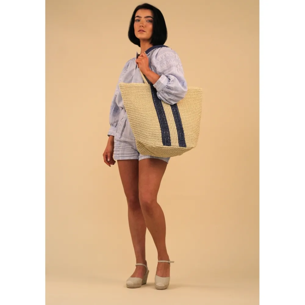 Beach-Lunar Shoes Magdalene Double Stripe Beach Bag