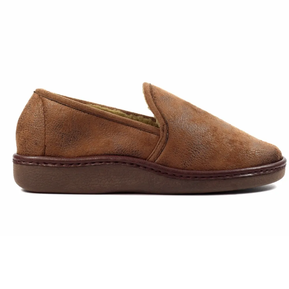 Mens Slippers | Womens Slippers-Lunar Shoes Manor II Brown Slipper