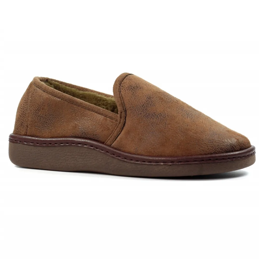 Mens Slippers | Womens Slippers-Lunar Shoes Manor II Brown Slipper