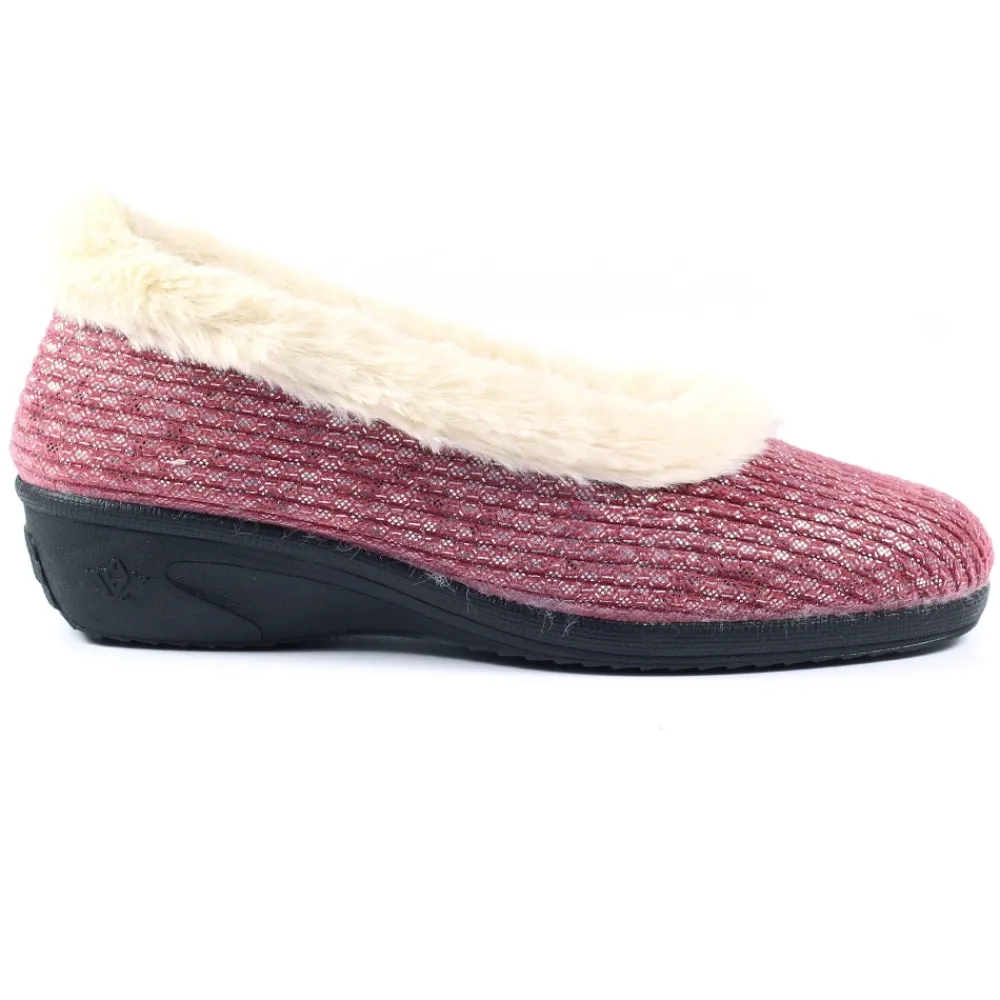 Slip-on-Lunar Shoes Marlene Burgundy Wedge Slipper