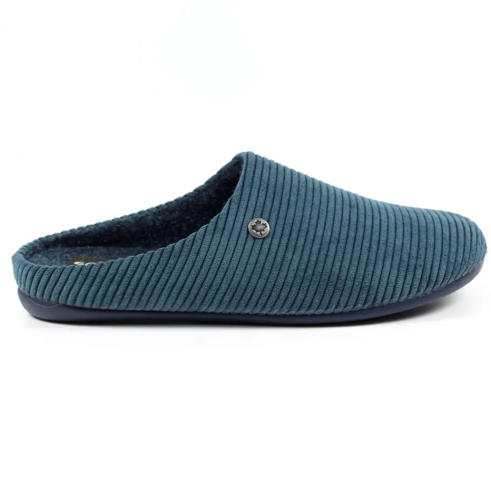 Mens Slippers-Lunar Shoes Marlow Blue Slipper