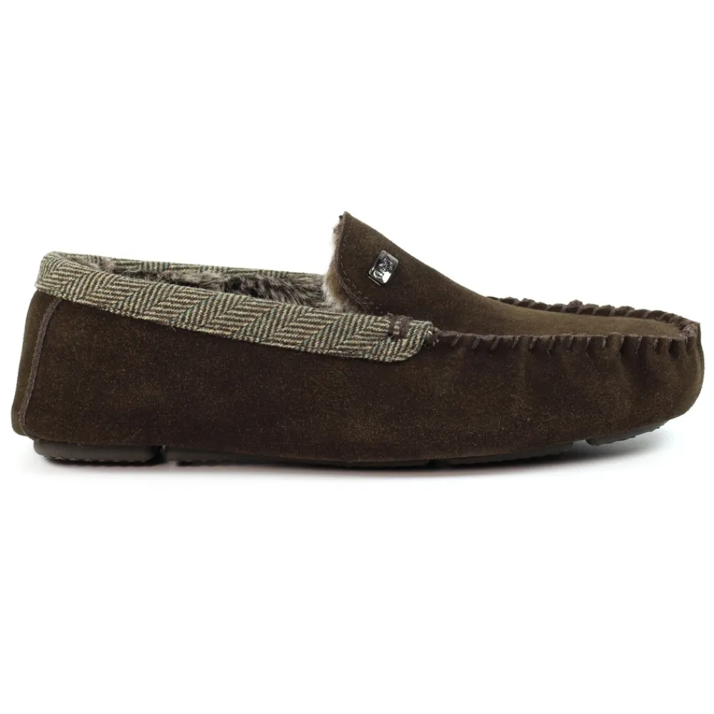 Mens Slippers | Womens Slippers-Lunar Shoes Mens Worley Brown Slipper