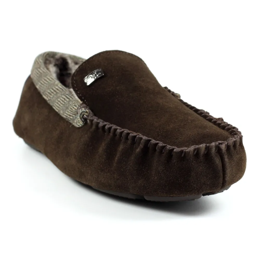 Mens Slippers | Womens Slippers-Lunar Shoes Mens Worley Brown Slipper