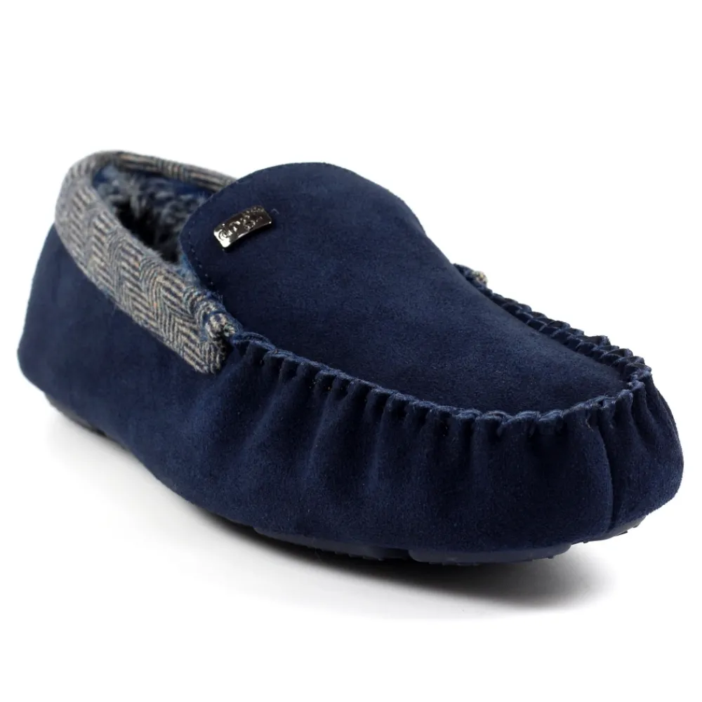 Mens Slippers | Womens Slippers-Lunar Shoes Mens Worley Navy Slipper