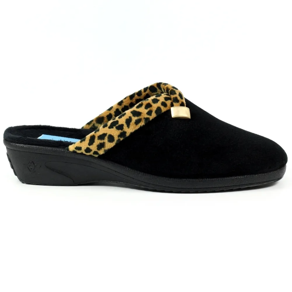 Slip-on | Mule-Lunar Shoes Michelle Black Ocelot Slipper