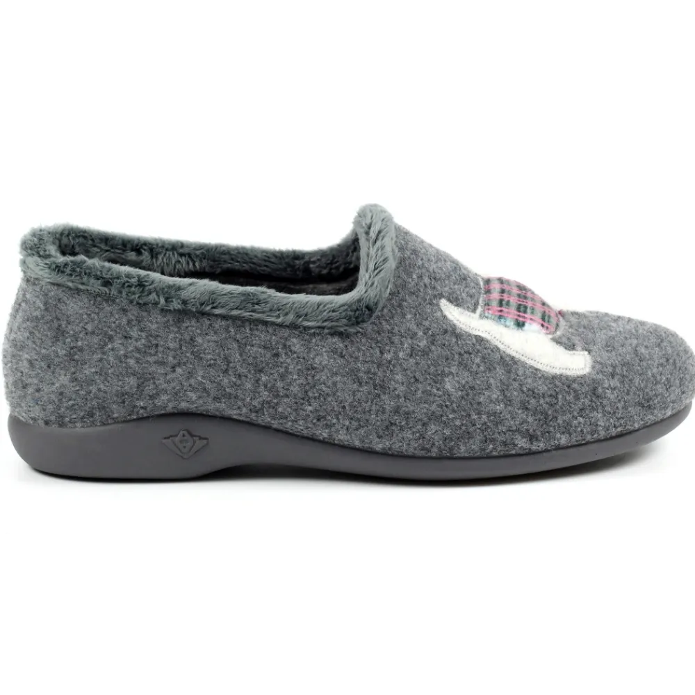 Womens Slippers | Slip-on-Lunar Shoes Monique Scottie Slipper Grey