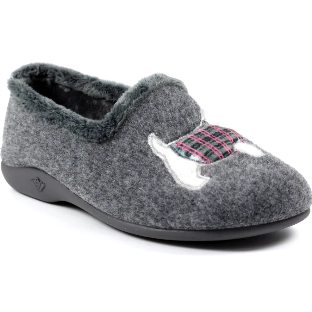 Womens Slippers | Slip-on-Lunar Shoes Monique Scottie Slipper Grey