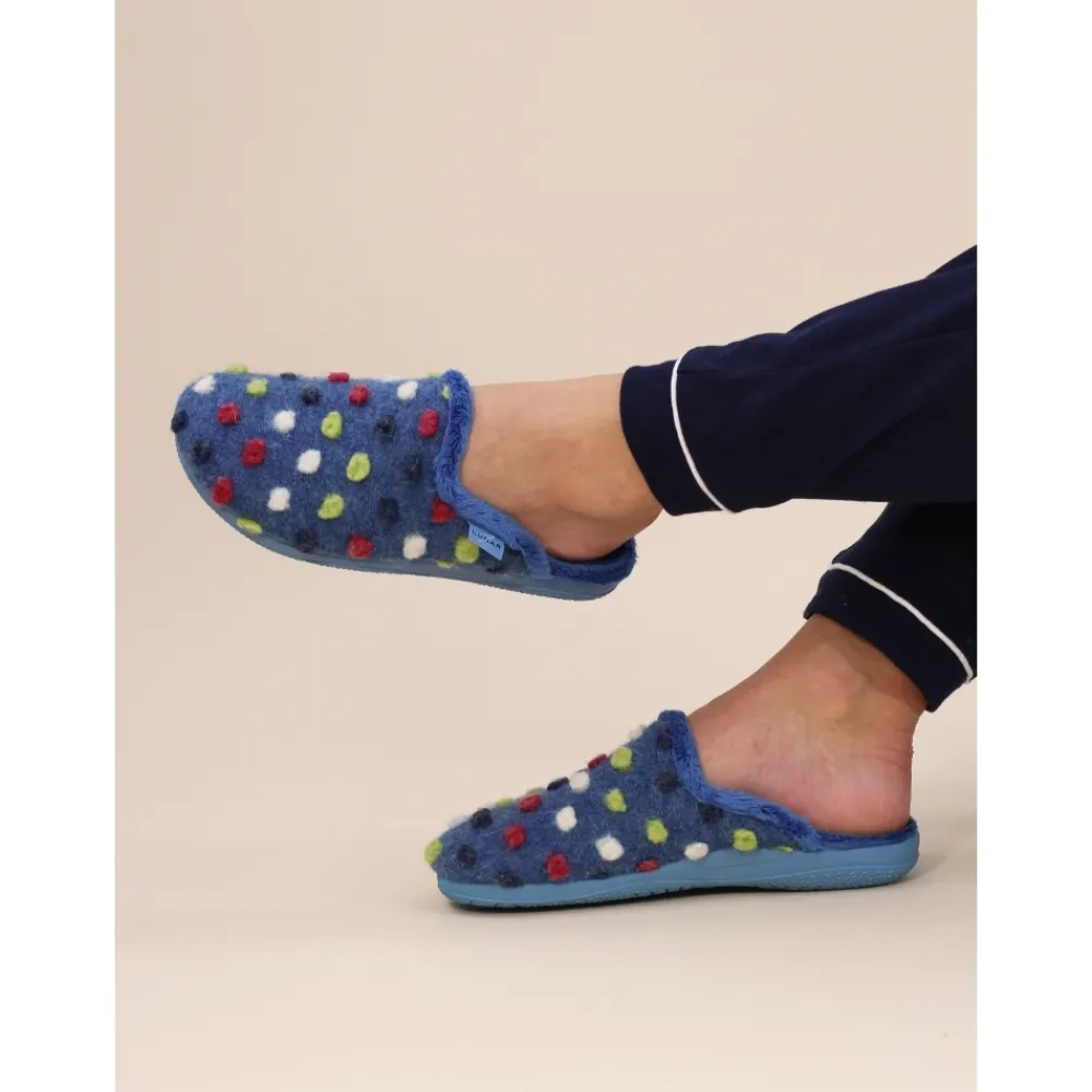 Slip-on | Mule-Lunar Shoes Montreal Mid Blue Mule Slipper