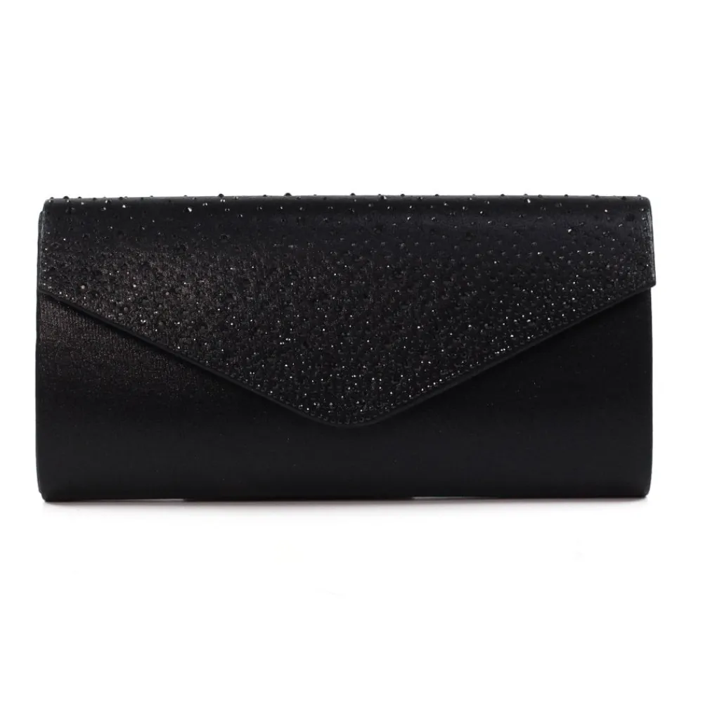 Shoes & Matching Bags | Clutch-Lunar Shoes Nara Black Satin Clutch Bag