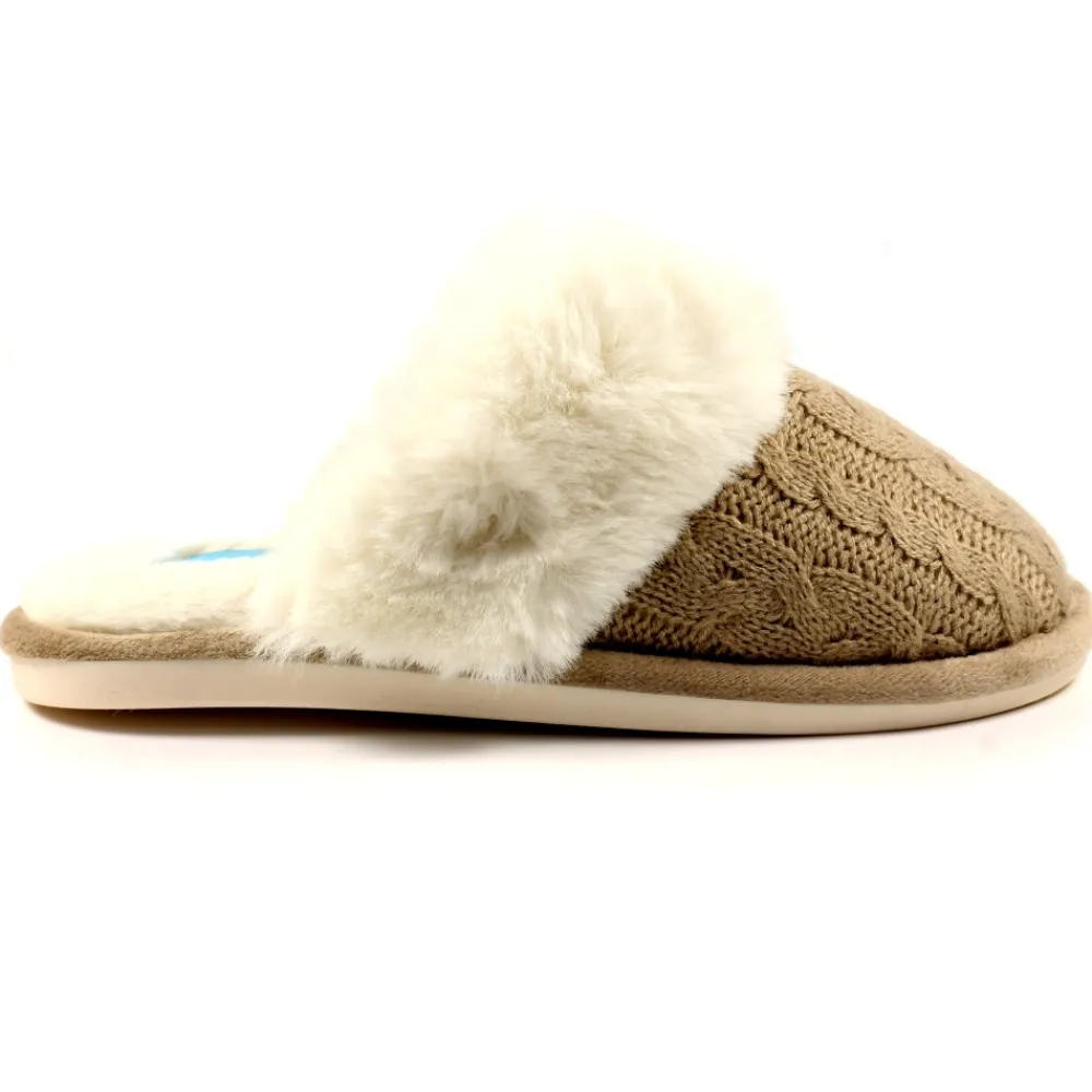 Gift Boxed Slippers | Slip-on-Lunar Shoes Nika Beige Slipper