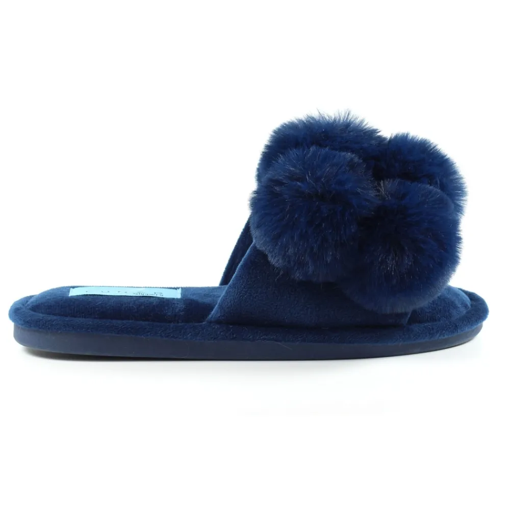 Gift Boxed Slippers | Slip-on-Lunar Shoes Octavia II Navy Slipper