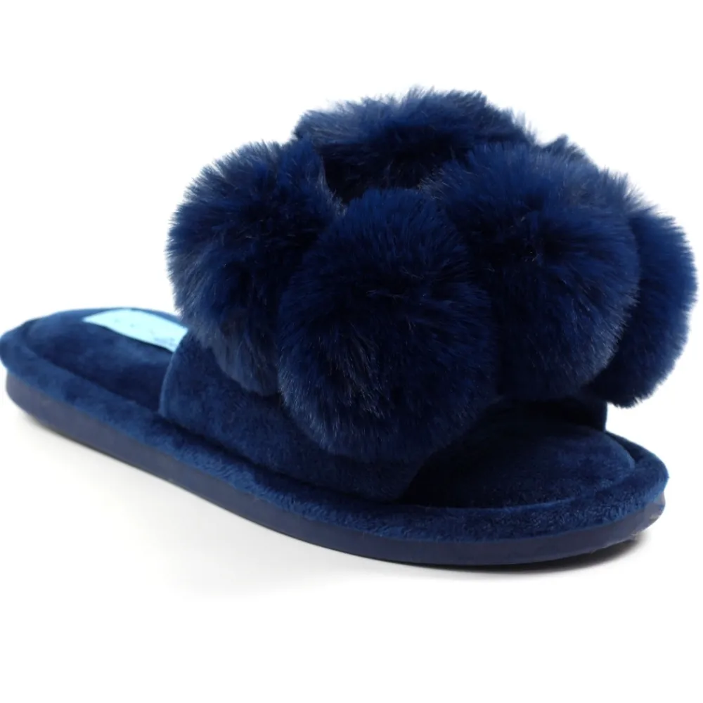 Gift Boxed Slippers | Slip-on-Lunar Shoes Octavia II Navy Slipper