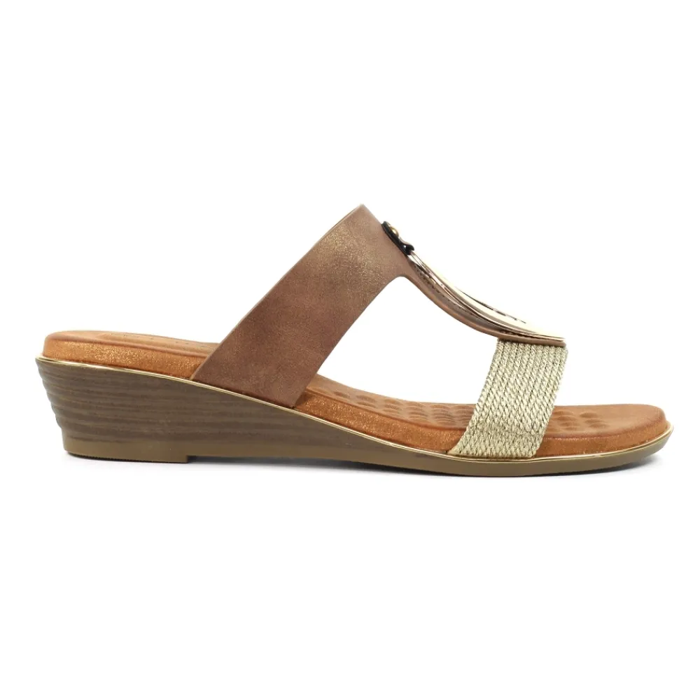 Mules | Wedges-Lunar Shoes Porto Brown Sandal