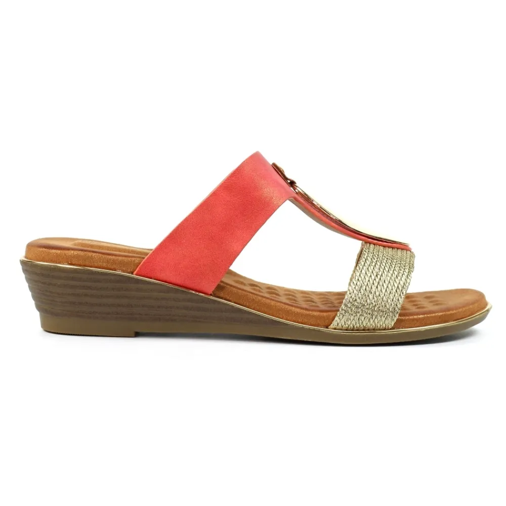 Mules | Wedges-Lunar Shoes Porto Coral Wedge Sandal