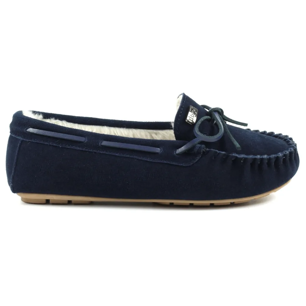 Womens Slippers | Moccasin-Lunar Shoes Portree Navy Slipper