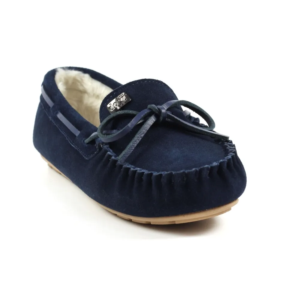 Womens Slippers | Moccasin-Lunar Shoes Portree Navy Slipper