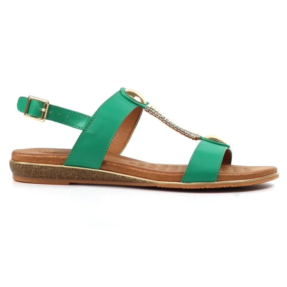 T-bar-Lunar Shoes Renoir Emerald Green Sandal