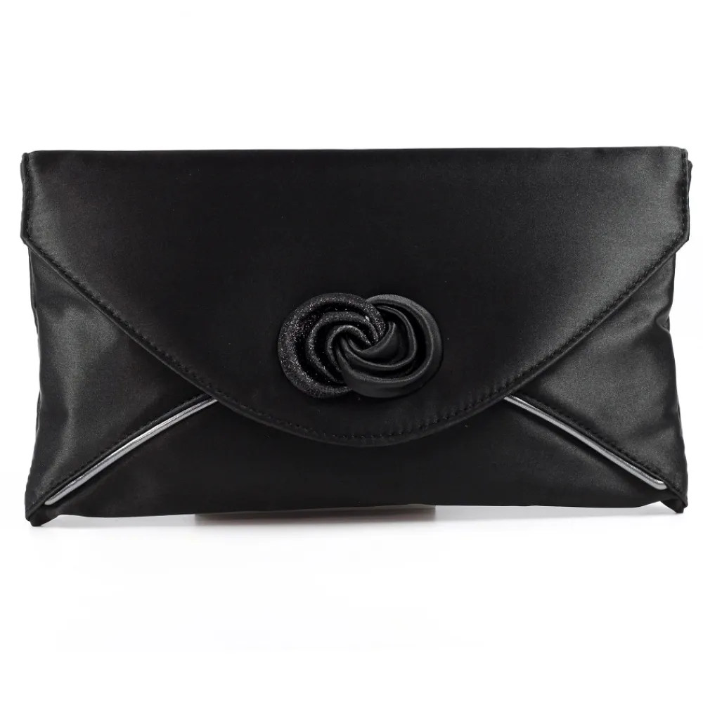 Shoes & Matching Bags | Clutch-Lunar Shoes Ripley Black Satin Bag