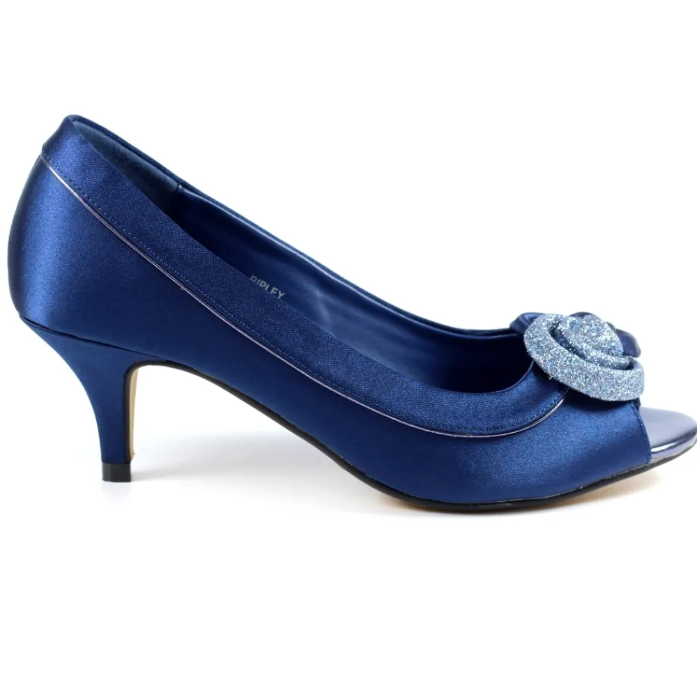 Shoes & Matching Bags | Courts-Lunar Shoes Ripley Blue Satin Peep Toe