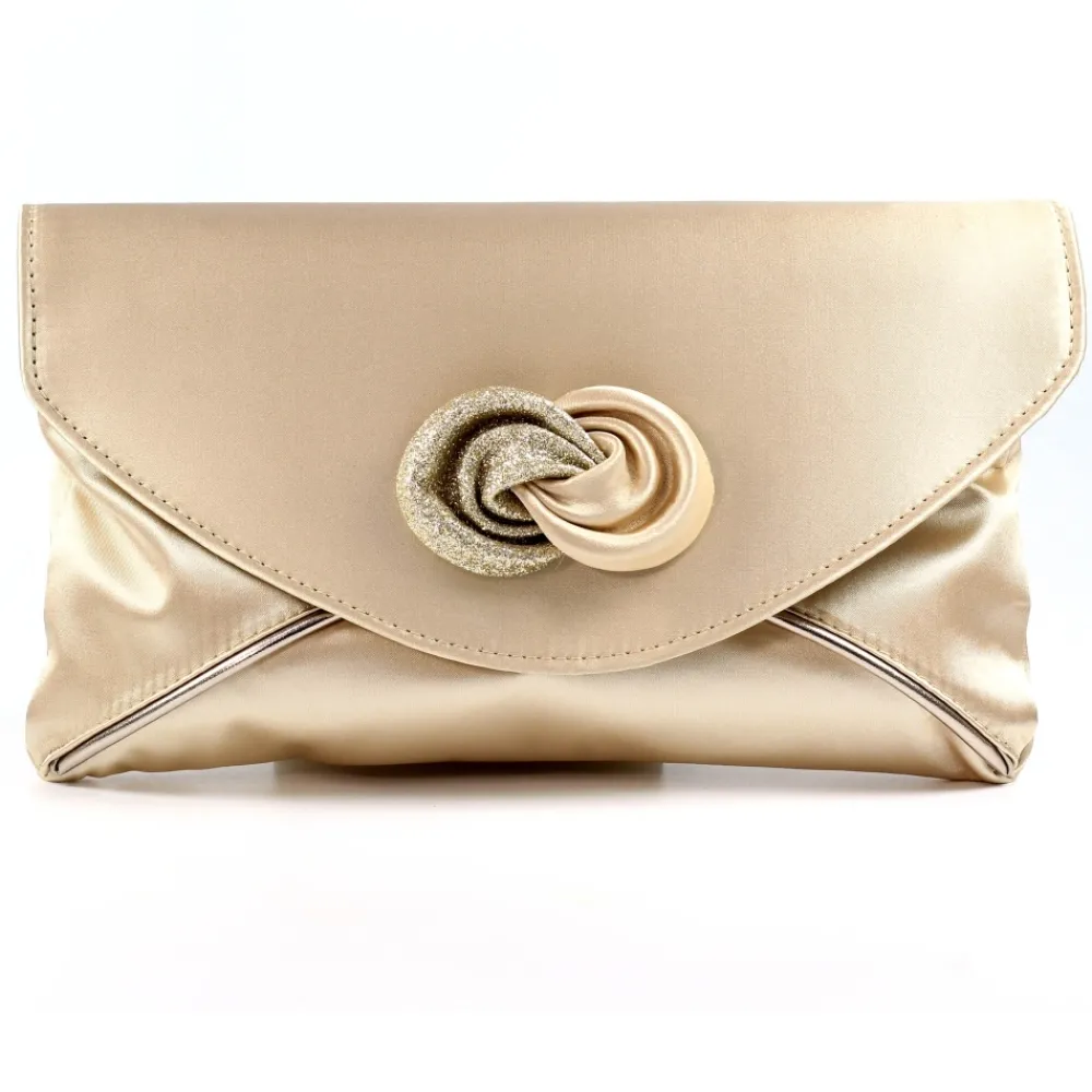 Shoes & Matching Bags | Clutch-Lunar Shoes Ripley Champagne Satin Bag