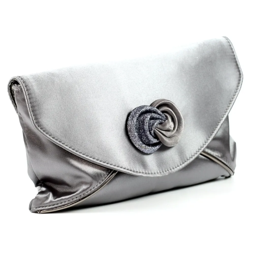 Shoes & Matching Bags | Clutch-Lunar Shoes Ripley Grey Satin Bag