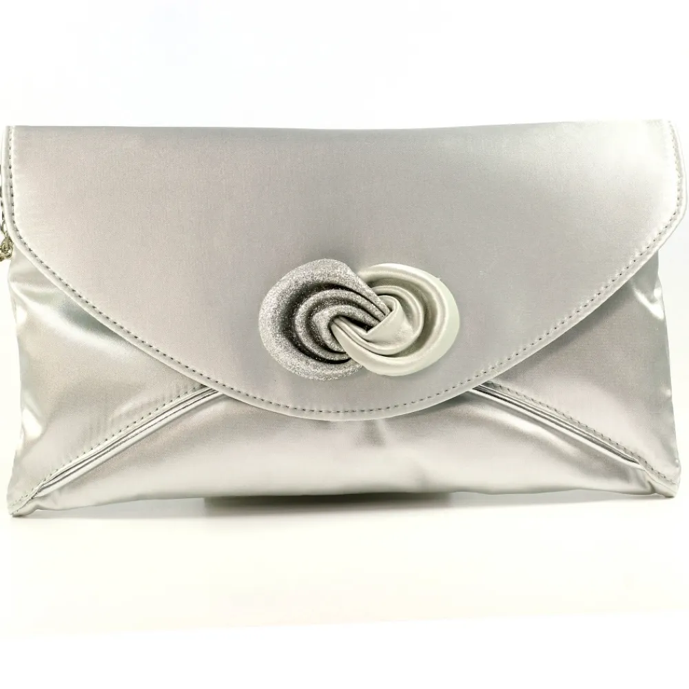 Shoes & Matching Bags | Clutch-Lunar Shoes Ripley Silver Satin Bag