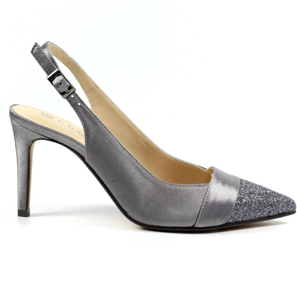 Shoes & Matching Bags | Courts-Lunar Shoes Rowena Dark Grey Slingback Court