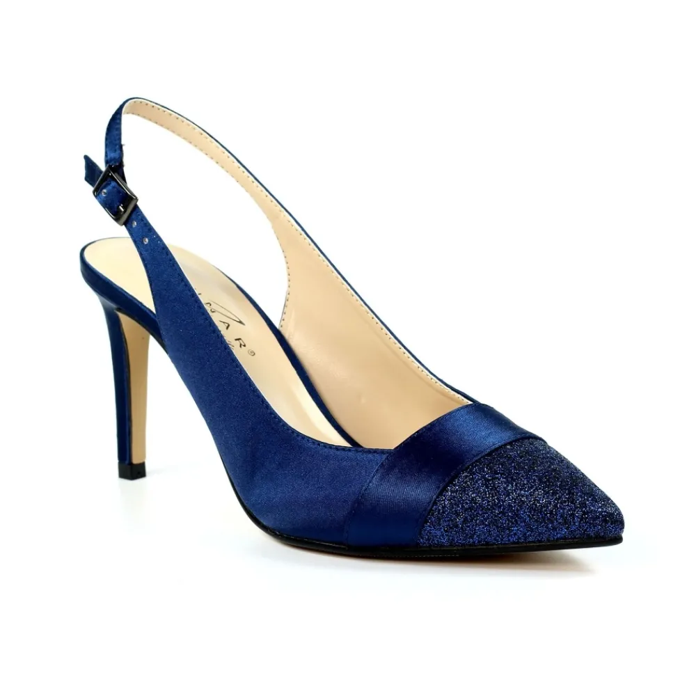 Shoes & Matching Bags | Courts-Lunar Shoes Rowena Navy Slingback Court