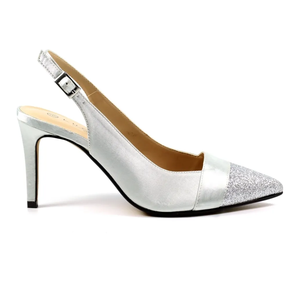 Shoes & Matching Bags | Courts-Lunar Shoes Rowena Silver Slingback Court