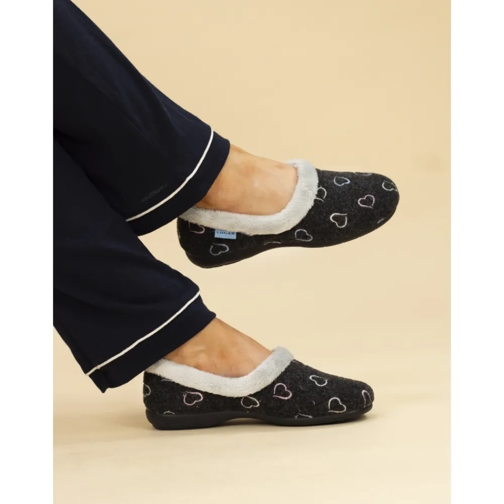 Slip-on-Lunar Shoes Sandino Black Slipper